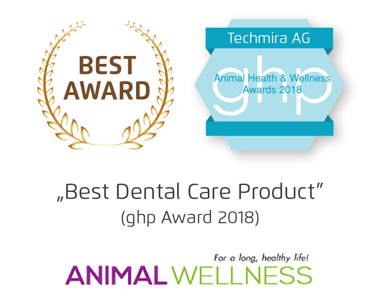 Best Dental Care Product Award for Mira-Pet Ultrasound Toothbrush for Dogs plus Animal Wellness Award